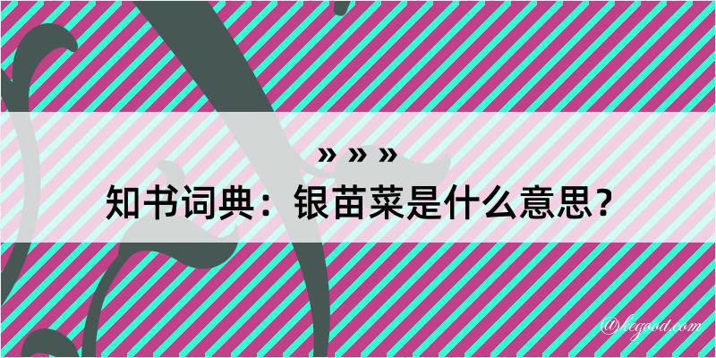 知书词典：银苗菜是什么意思？