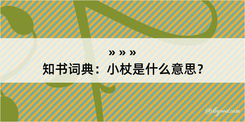 知书词典：小杖是什么意思？