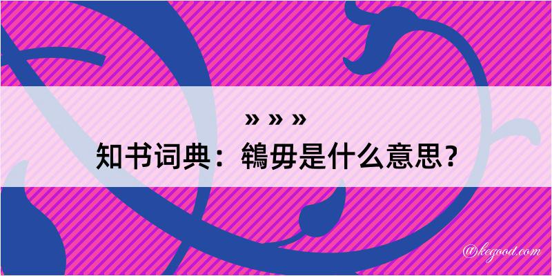 知书词典：鴾毋是什么意思？