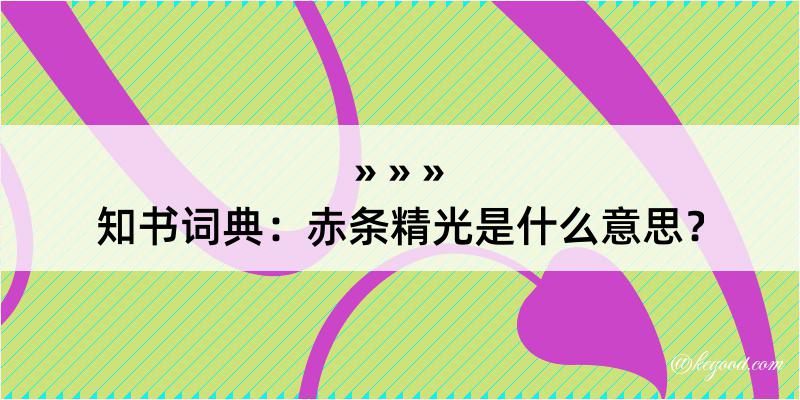 知书词典：赤条精光是什么意思？