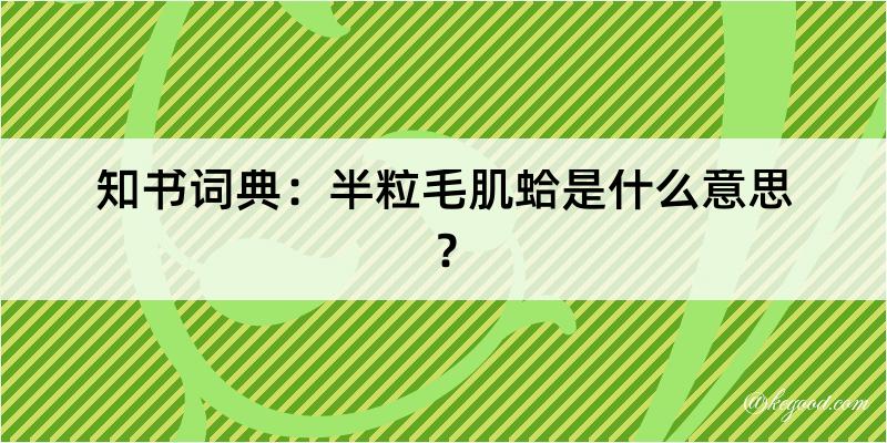 知书词典：半粒毛肌蛤是什么意思？