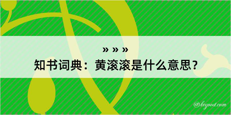 知书词典：黄滚滚是什么意思？