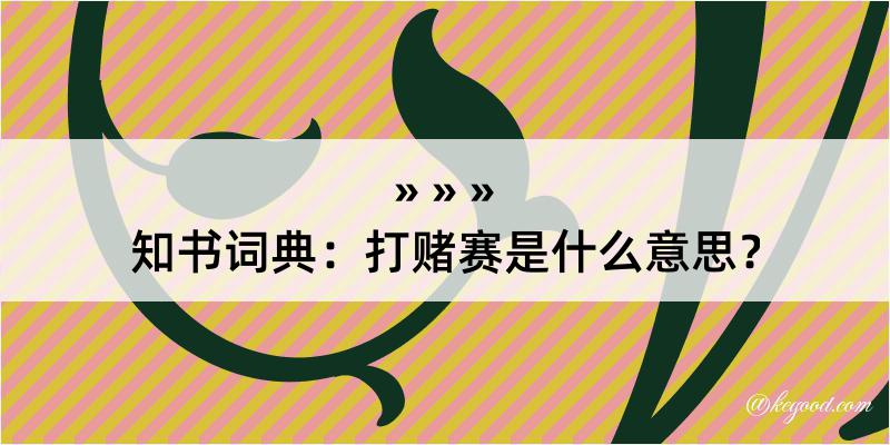 知书词典：打赌赛是什么意思？