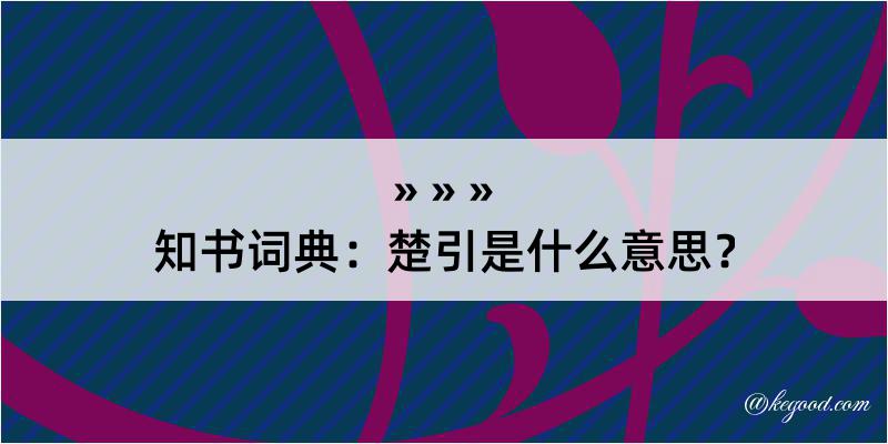 知书词典：楚引是什么意思？