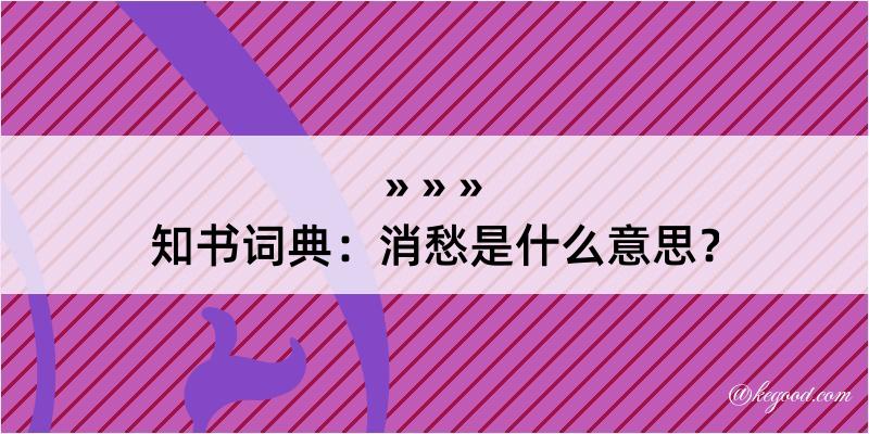 知书词典：消愁是什么意思？