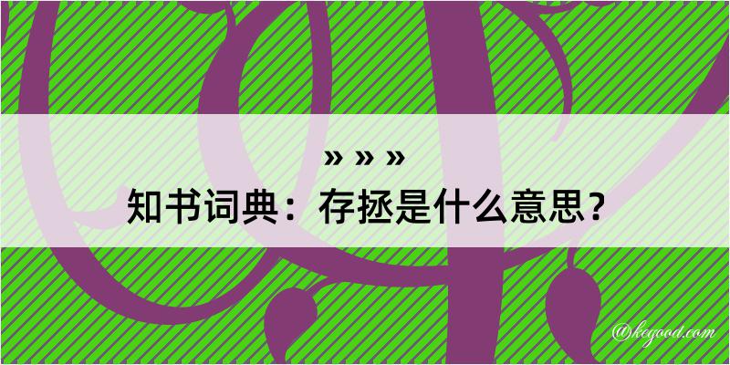 知书词典：存拯是什么意思？