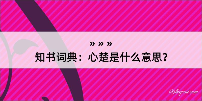 知书词典：心楚是什么意思？