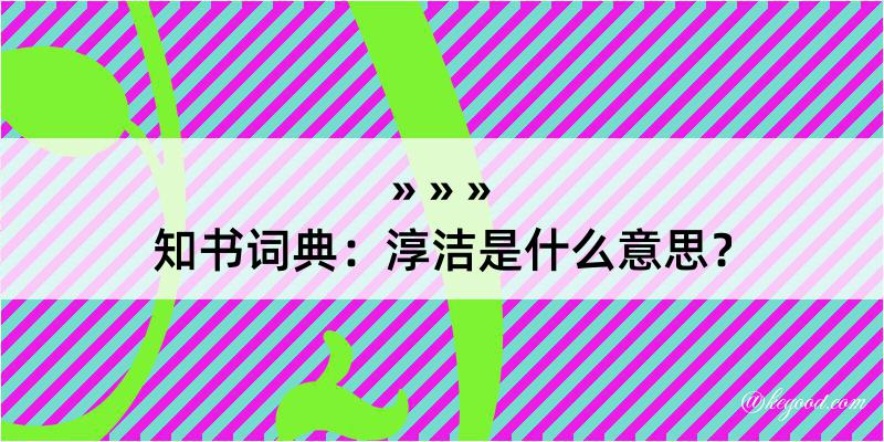 知书词典：淳洁是什么意思？