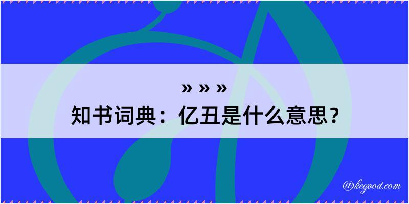 知书词典：亿丑是什么意思？