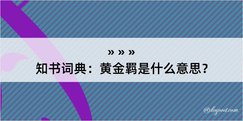 知书词典：黄金羁是什么意思？