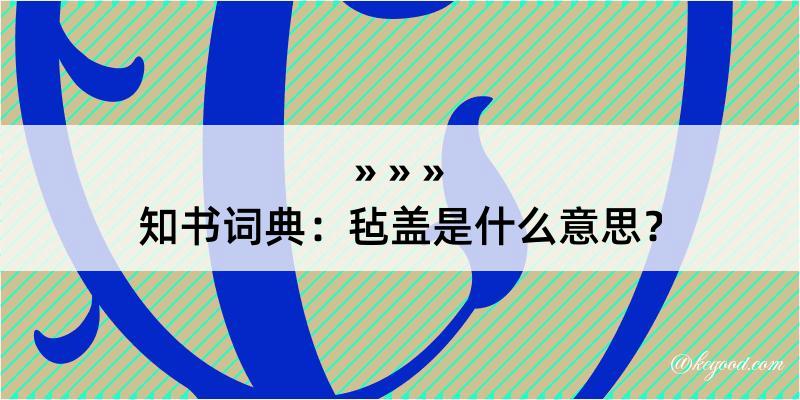 知书词典：毡盖是什么意思？