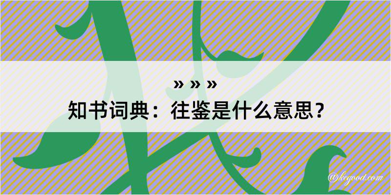 知书词典：往鉴是什么意思？