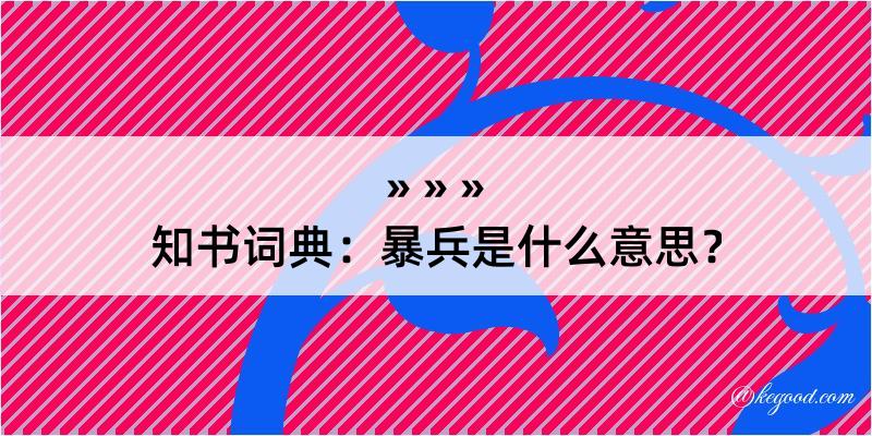 知书词典：暴兵是什么意思？