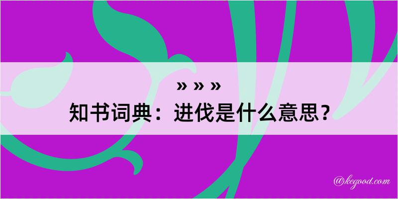 知书词典：进伐是什么意思？