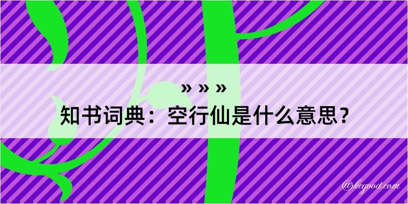 知书词典：空行仙是什么意思？