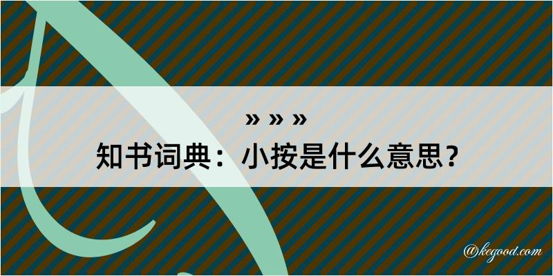 知书词典：小按是什么意思？