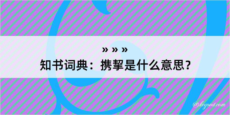 知书词典：携挈是什么意思？