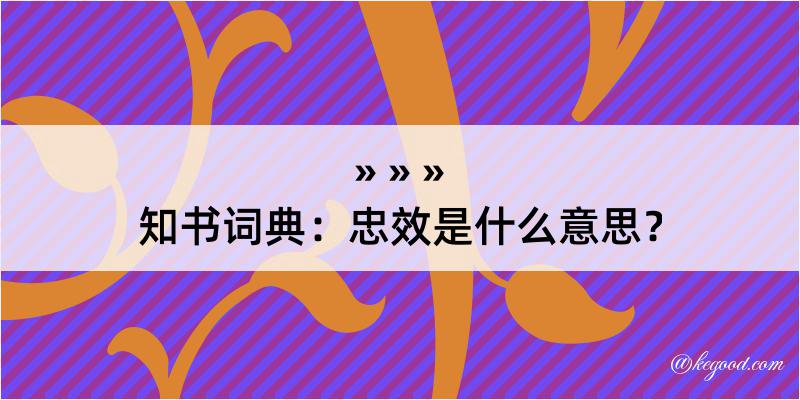 知书词典：忠效是什么意思？