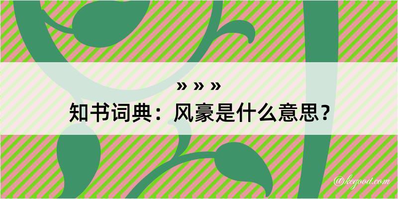 知书词典：风豪是什么意思？