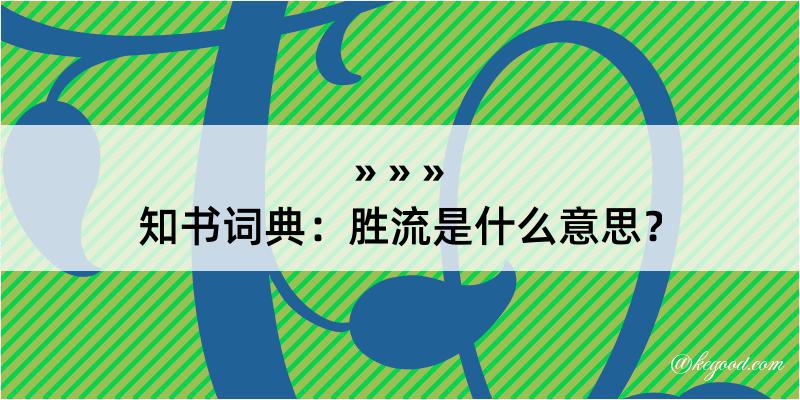 知书词典：胜流是什么意思？