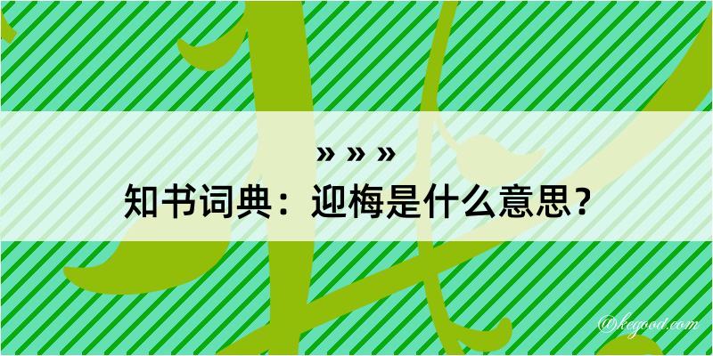 知书词典：迎梅是什么意思？