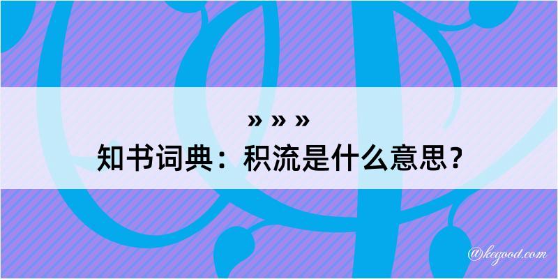 知书词典：积流是什么意思？