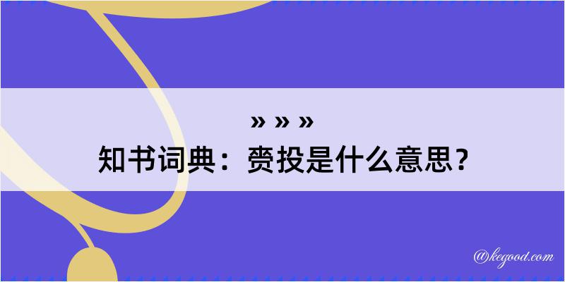 知书词典：赍投是什么意思？