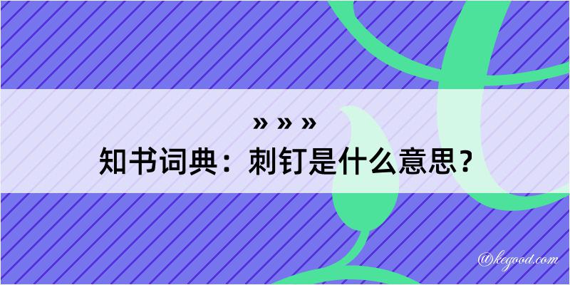 知书词典：刺钉是什么意思？