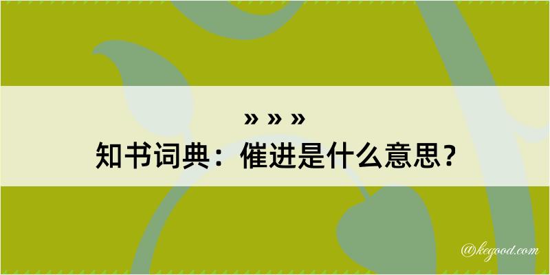 知书词典：催进是什么意思？