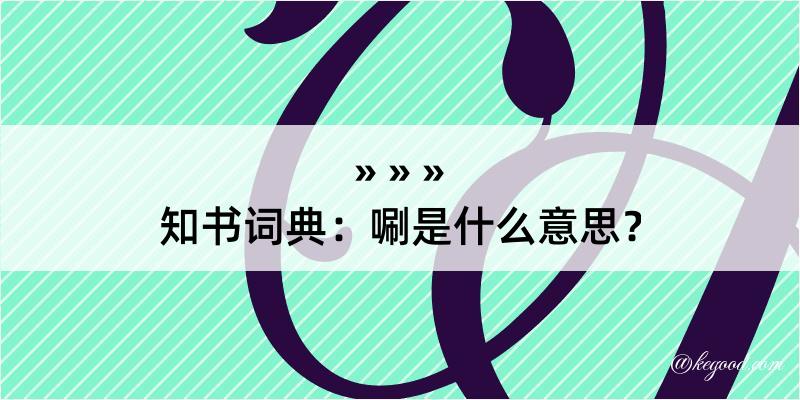 知书词典：唰是什么意思？