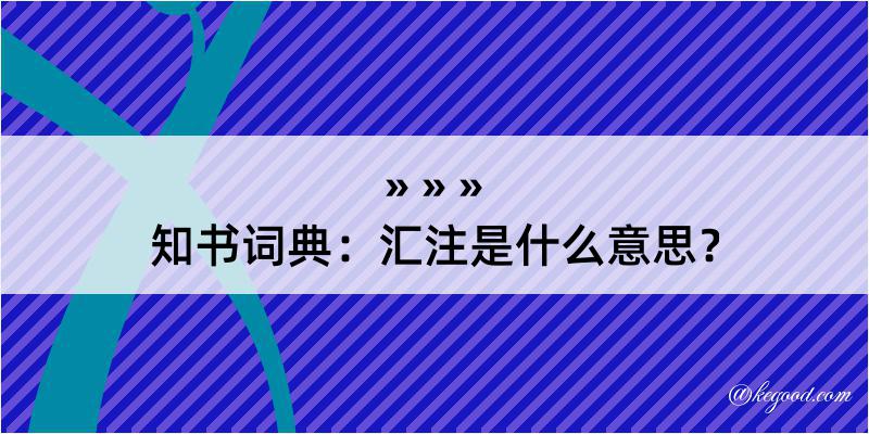 知书词典：汇注是什么意思？