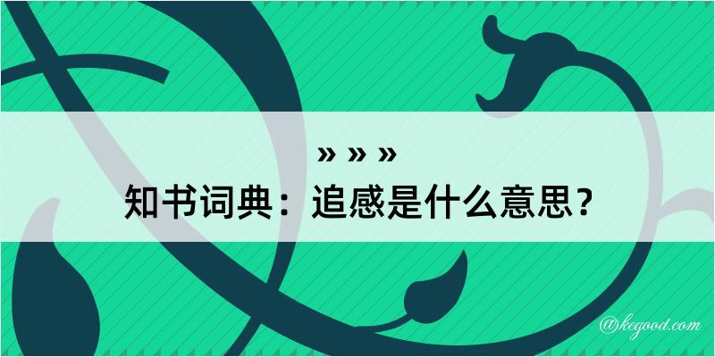 知书词典：追感是什么意思？