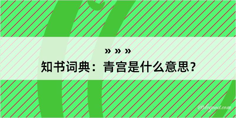 知书词典：青宫是什么意思？