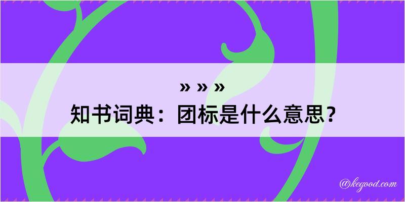 知书词典：团标是什么意思？