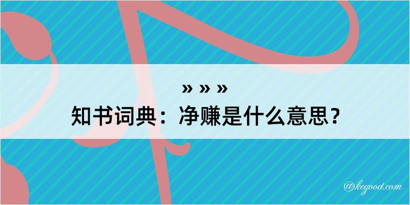 知书词典：净赚是什么意思？