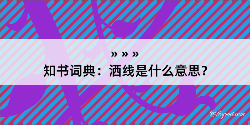 知书词典：洒线是什么意思？