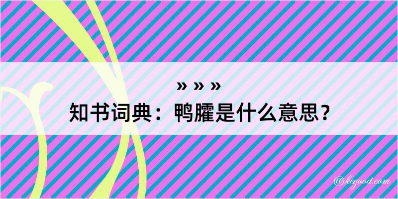 知书词典：鸭臛是什么意思？