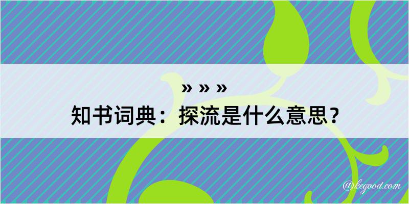 知书词典：探流是什么意思？