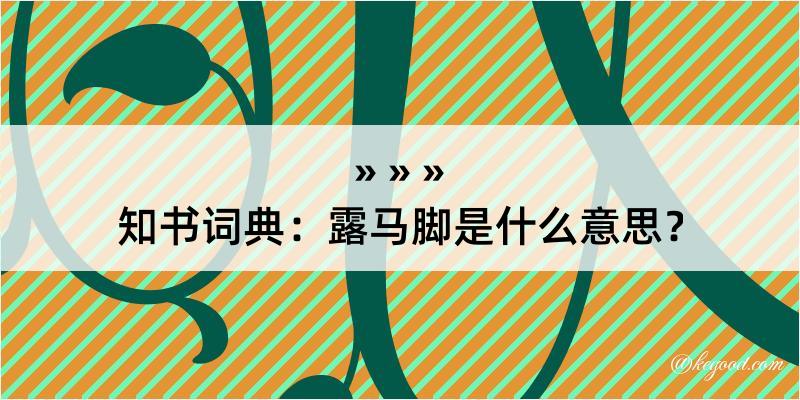 知书词典：露马脚是什么意思？