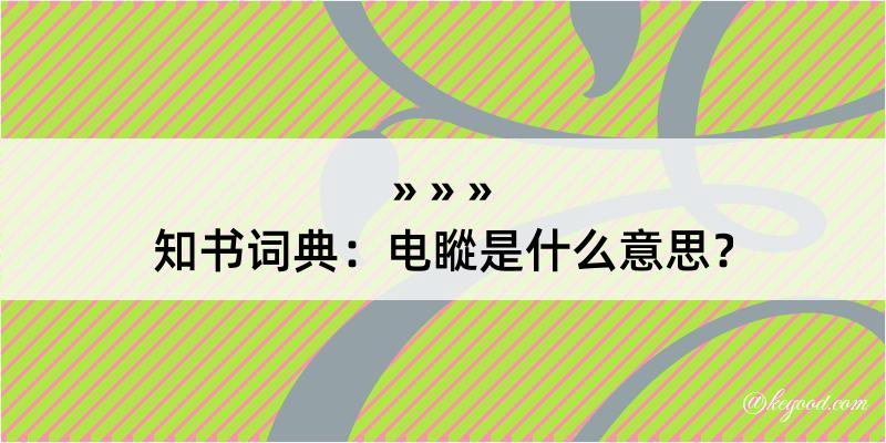 知书词典：电瞛是什么意思？