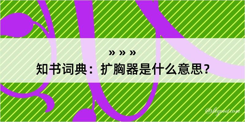 知书词典：扩胸器是什么意思？