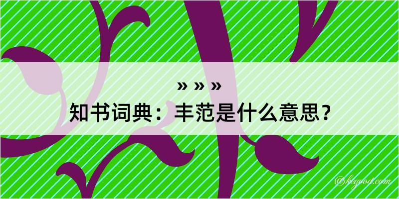 知书词典：丰范是什么意思？