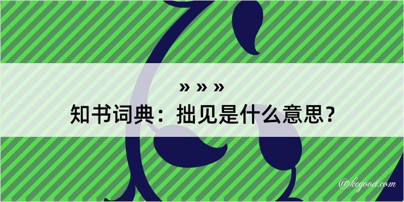 知书词典：拙见是什么意思？