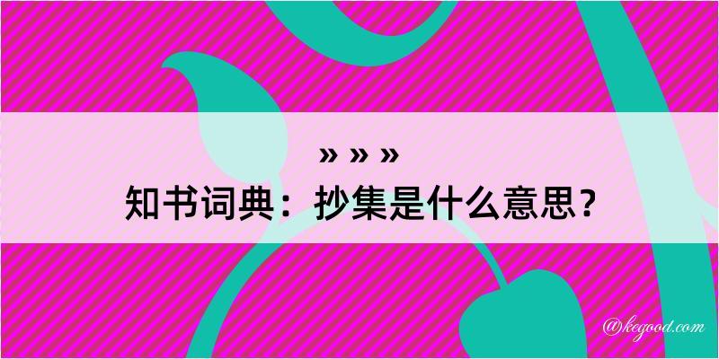 知书词典：抄集是什么意思？