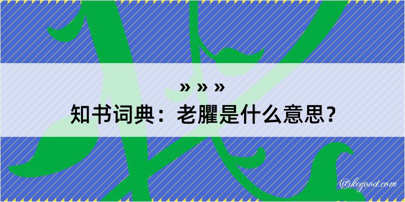 知书词典：老臞是什么意思？