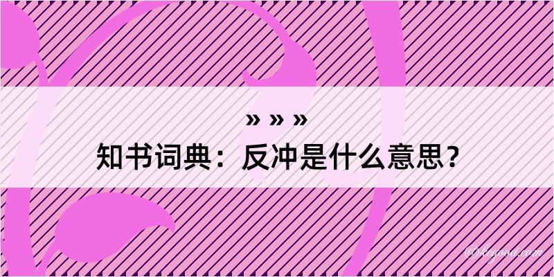 知书词典：反冲是什么意思？