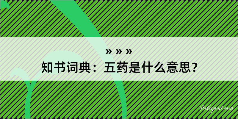 知书词典：五药是什么意思？