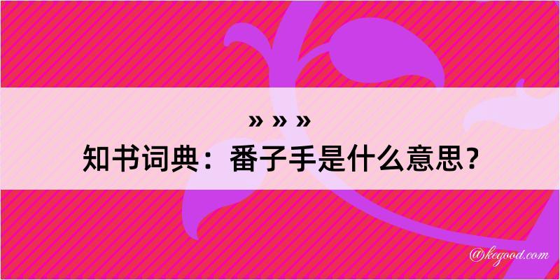 知书词典：番子手是什么意思？