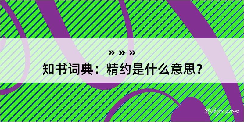 知书词典：精约是什么意思？