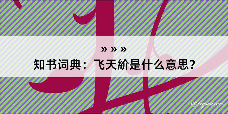 知书词典：飞天紒是什么意思？